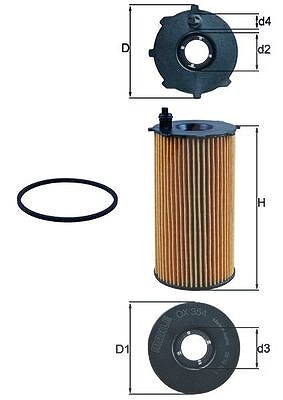 Mahle Ölfilter [Hersteller-Nr. OX354D] für Dodge, Jeep