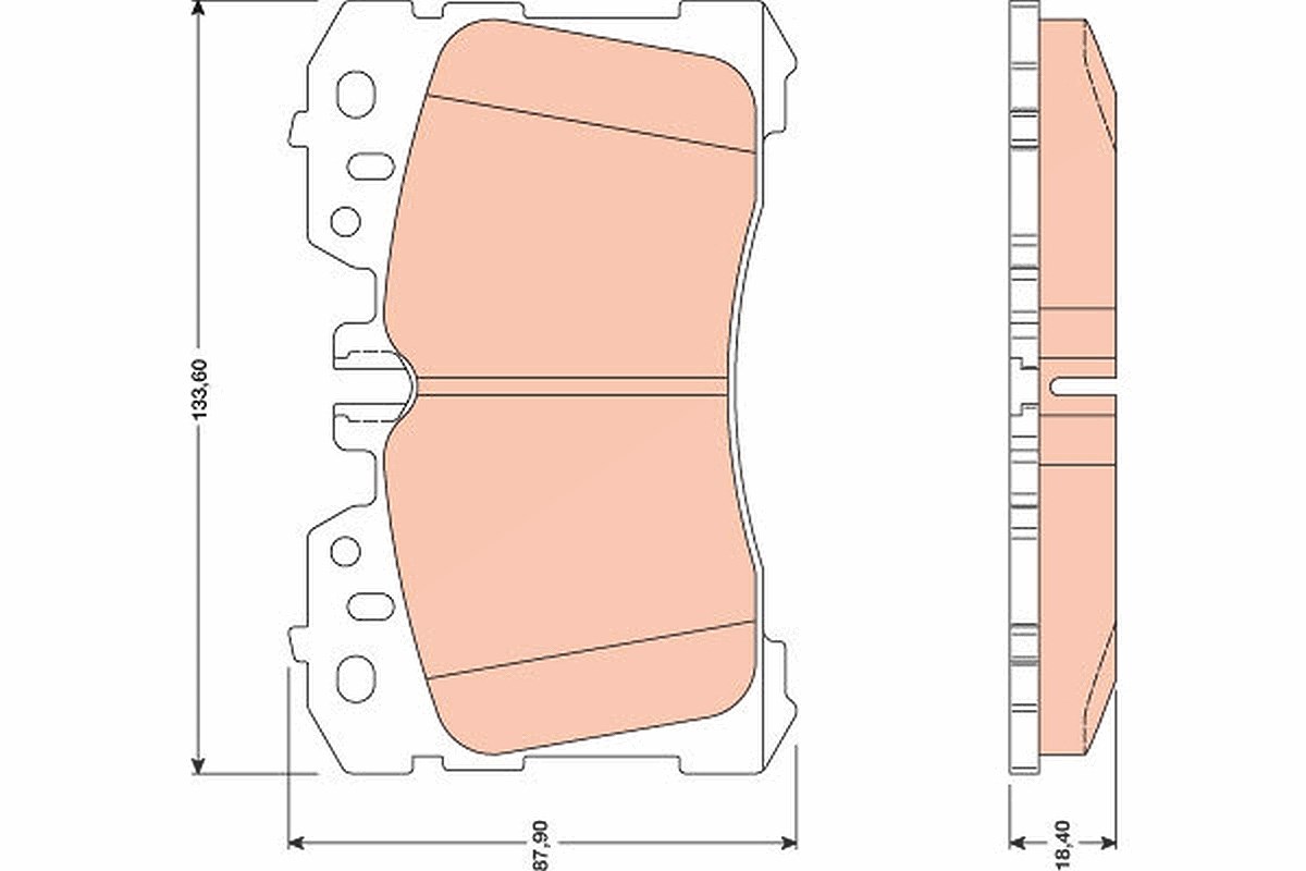 Trw Bremsbelagsatz, Scheibenbremse [Hersteller-Nr. GDB3473] für Lexus