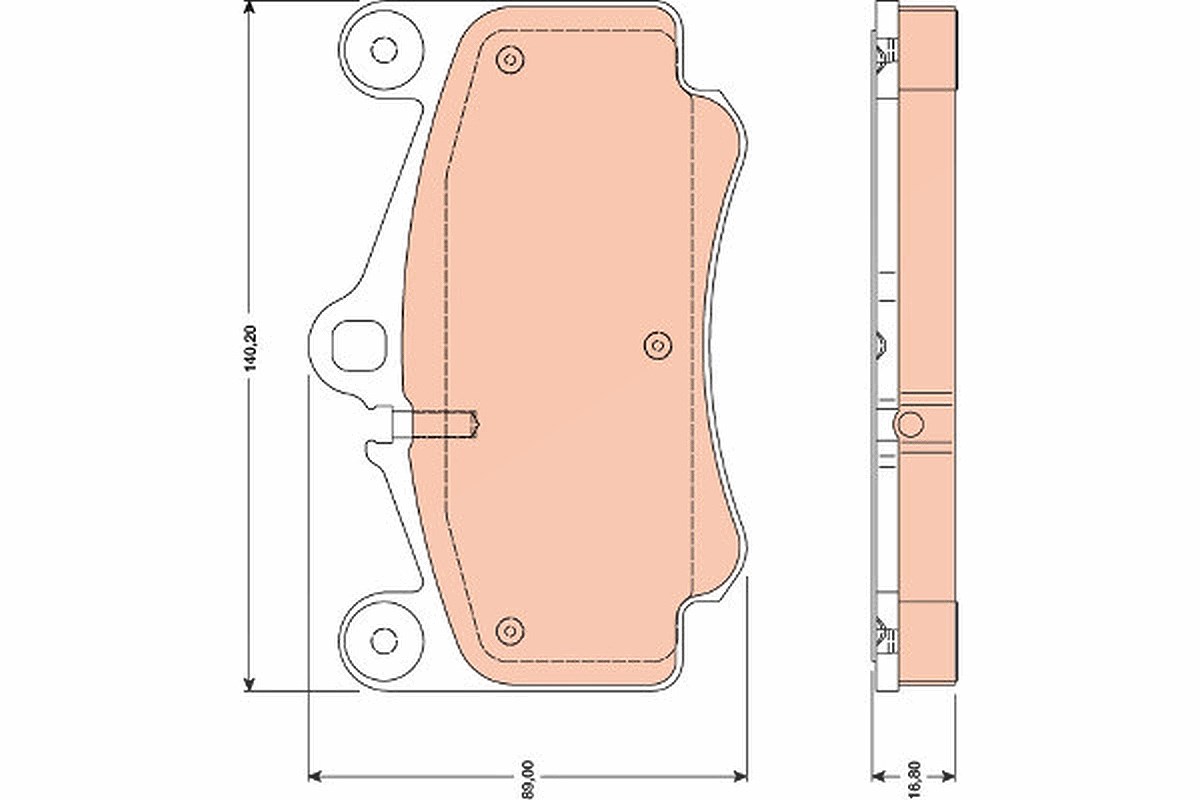 Trw Bremsbelagsatz, Scheibenbremse [Hersteller-Nr. GDB1778] für Porsche