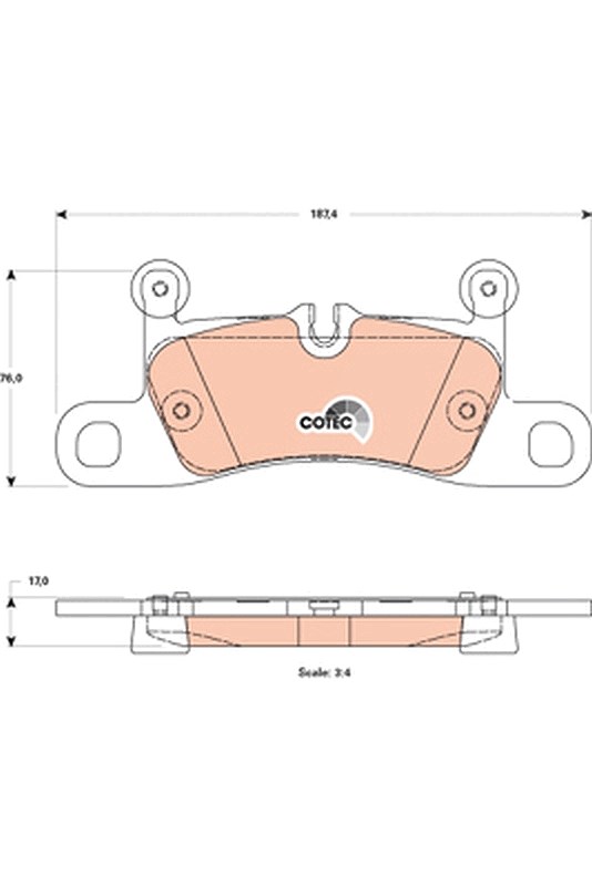 Trw Bremsbeläge hinten (satz) [Hersteller-Nr. GDB1875] für Porsche, VW