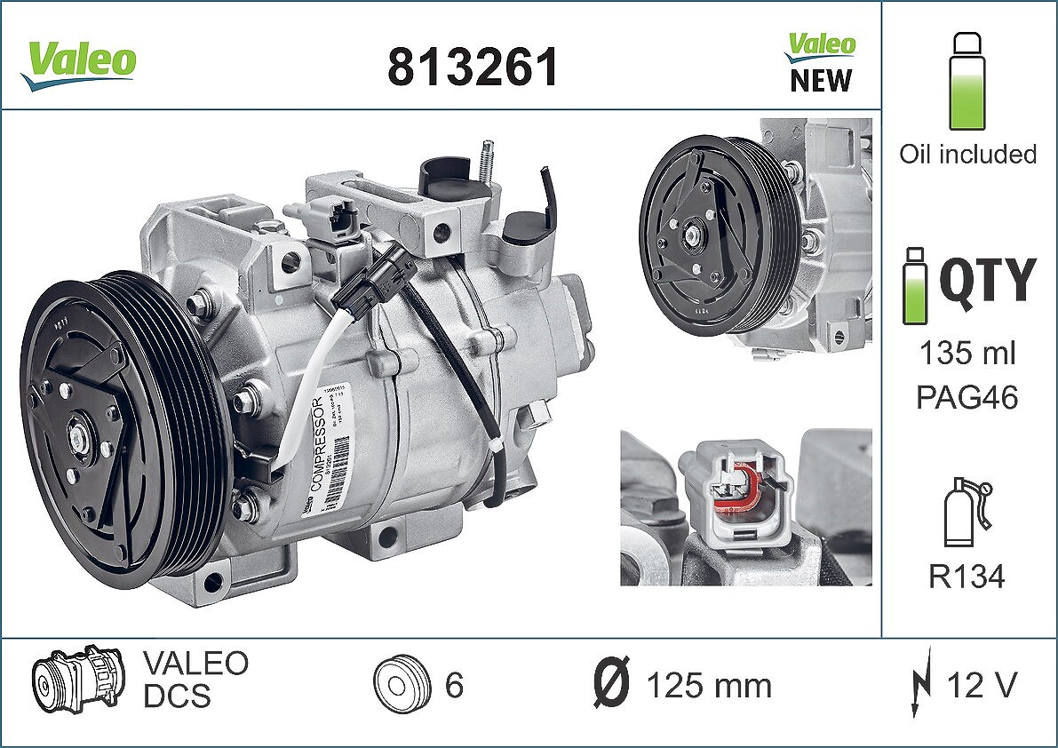 Valeo Kompressor, Klimaanlage [Hersteller-Nr. 813261] für Nissan