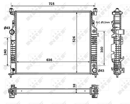 Nrf Kühler, Motorkühlung [Hersteller-Nr. 53937] für Mercedes-Benz