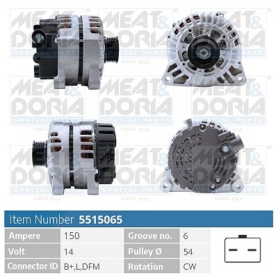 Meat & Doria Generator [Hersteller-Nr. 5515065] für Peugeot, Toyota, Suzuki, Renault, Lancia, Citroën, Fiat