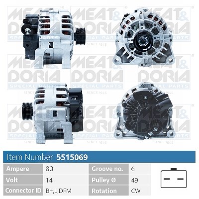 Meat & Doria Generator [Hersteller-Nr. 5515069] für Peugeot, Lancia, Citroën, Fiat