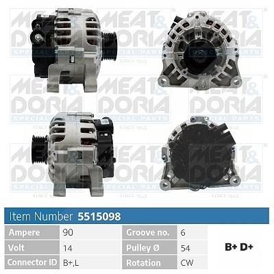 Meat & Doria Generator [Hersteller-Nr. 5515098] für Citroën, Fiat, Lancia, Peugeot
