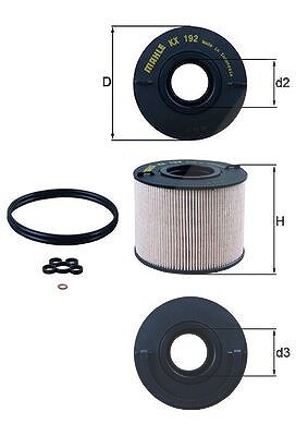Mahle Kraftstofffilter [Hersteller-Nr. KX192D] für Audi, Porsche, VW