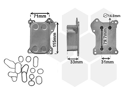 Van Wezel Ölkühler, Motoröl [Hersteller-Nr. 37013701] für Alfa Romeo, Lancia, Fiat, Opel
