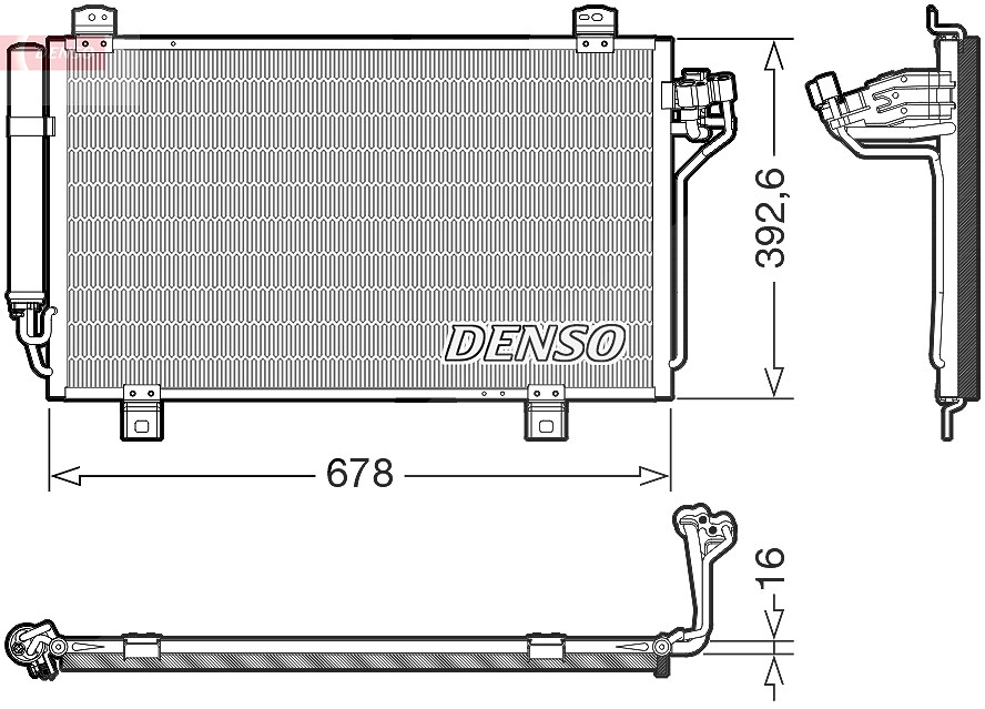 Denso Kondensator, Klimaanlage [Hersteller-Nr. DCN44015] für Mazda