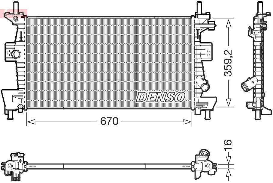 Denso Kühler, Motorkühlung [Hersteller-Nr. DRM10114] für Ford