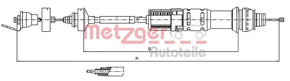 Metzger Autoteile Seilzug, Kupplungsbetätigung [Hersteller-Nr. 11.2198] für Citroën, Peugeot