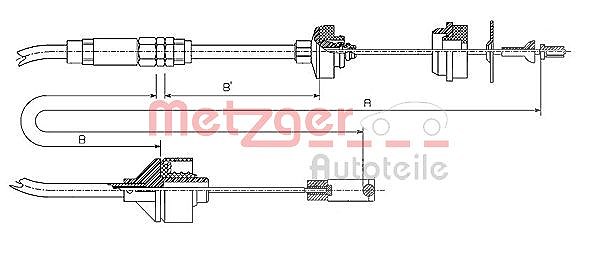Metzger Autoteile Seilzug, Kupplungsbetätigung [Hersteller-Nr. 11.2195] für Citroën, Peugeot