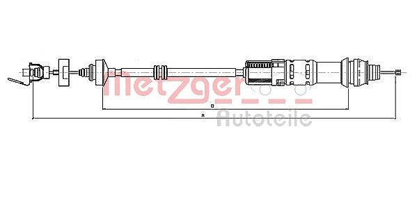 Metzger Autoteile Seilzug, Kupplungsbetätigung [Hersteller-Nr. 11.2199] für Citroën, Peugeot