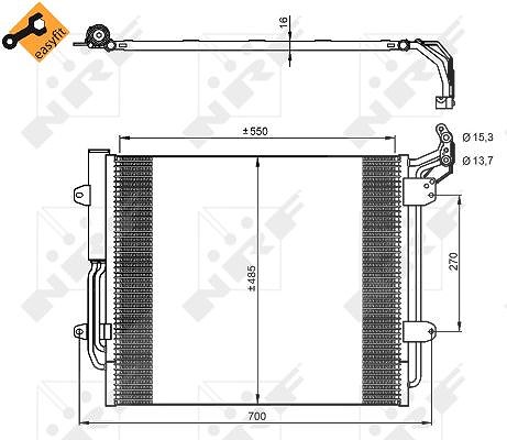 Nrf Kondensator, Klimaanlage [Hersteller-Nr. 350054] für VW, Seat