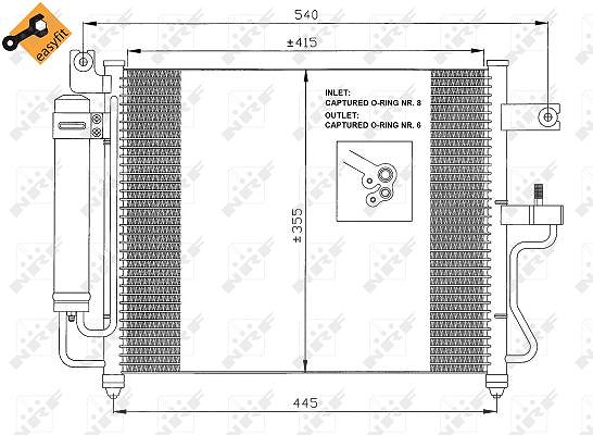 Nrf Kondensator, Klimaanlage [Hersteller-Nr. 35428] für Hyundai