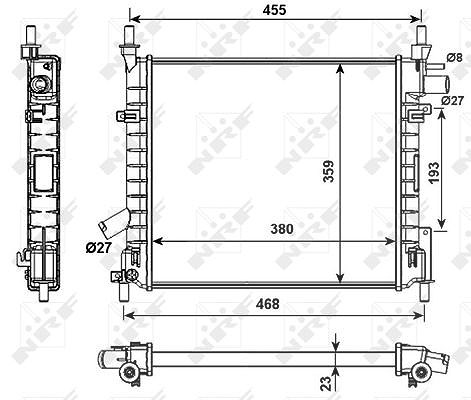 Nrf Kühler, Motorkühlung [Hersteller-Nr. 53989] für Ford