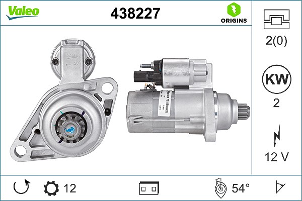 Valeo Starter [Hersteller-Nr. 438227] für Skoda, Seat, VW, Audi