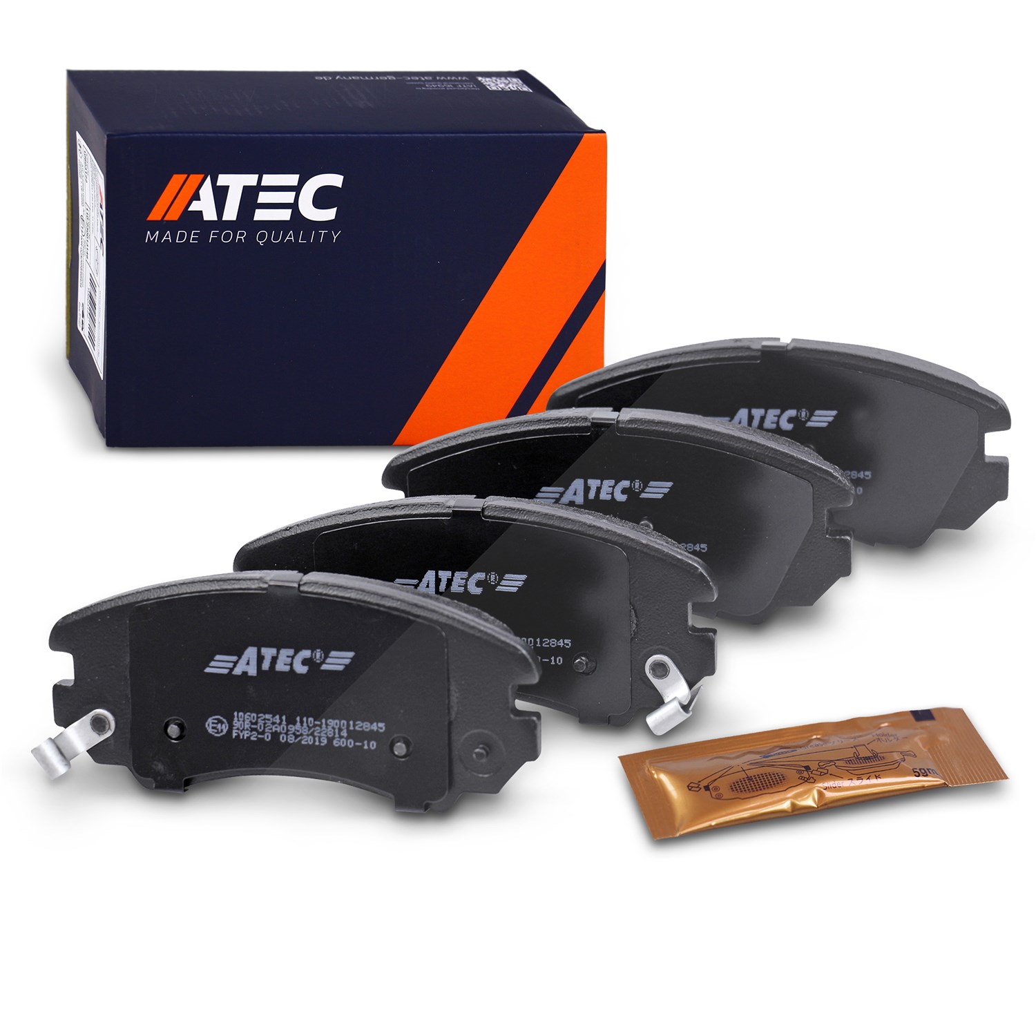 Atec Bremsbeläge vorne (Satz) [Hersteller-Nr. 10602541] für Kia, Geely, Proton, Hyundai, Mitsubishi