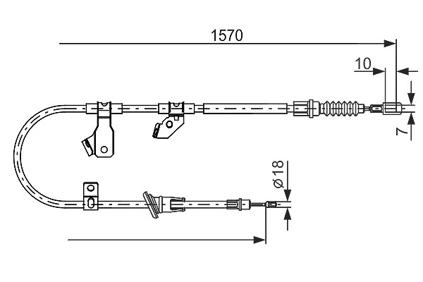 Bosch Seilzug, Feststellbremse [Hersteller-Nr. 1987482272] für Mitsubishi, Smart