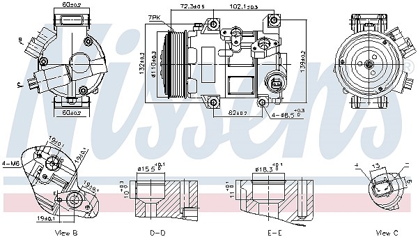 Nissens Kompressor, Klimaanlage [Hersteller-Nr. 89516] für Toyota
