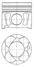 Kolbenschmidt Kolben [Hersteller-Nr. 41070620] für Fiat, Alfa Romeo, Opel, Lancia, Vauxhall, Jeep, Chrysler