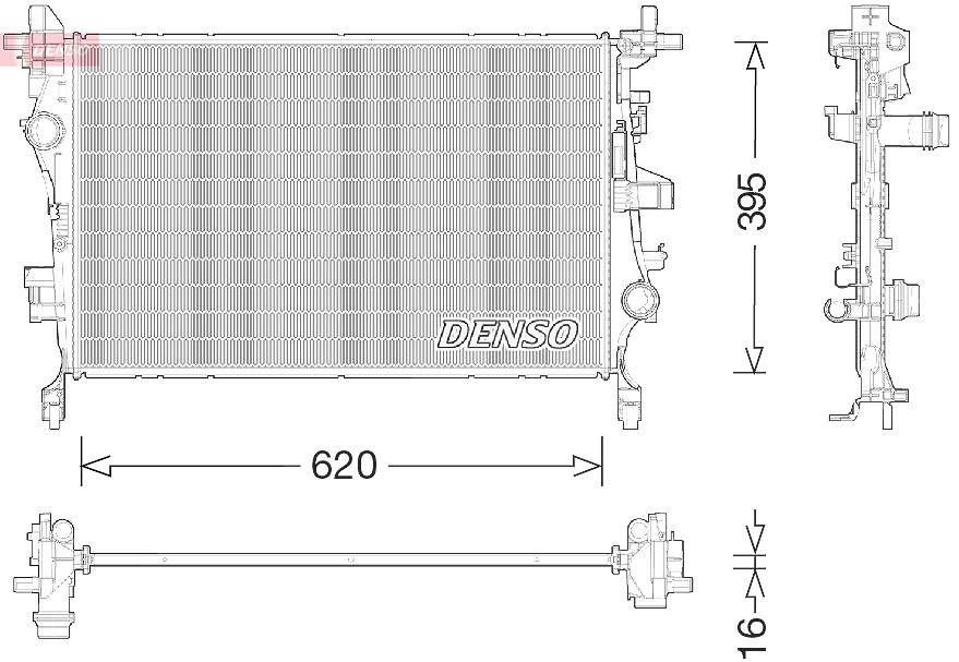 Denso Kühler, Motorkühlung [Hersteller-Nr. DRM09044] für Fiat, Jeep