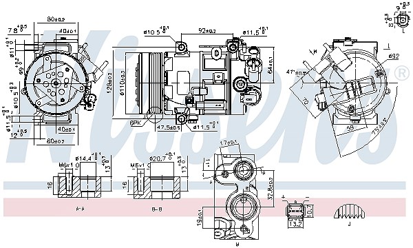 Nissens Kompressor, Klimaanlage [Hersteller-Nr. 890420] für Peugeot, Citroën, Ds