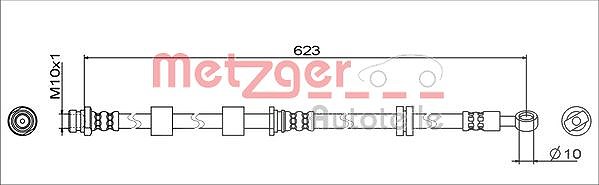 Metzger Autoteile Bremsschlauch [Hersteller-Nr. 4111742] für Mitsubishi