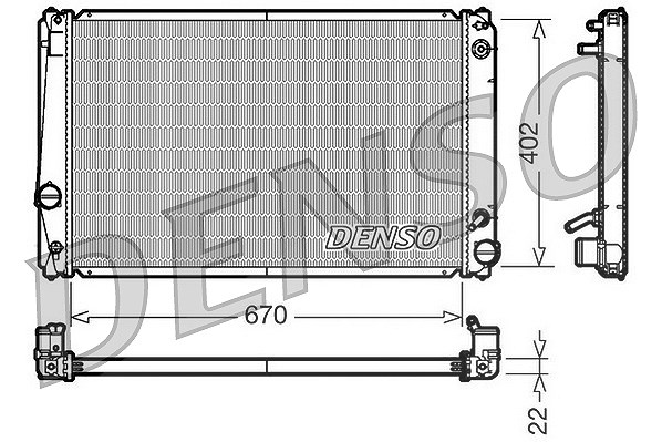 Denso Kühler, Motorkühlung [Hersteller-Nr. DRM50052] für Toyota