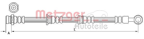 Metzger Autoteile Bremsschlauch [Hersteller-Nr. 4110917] für Mitsubishi