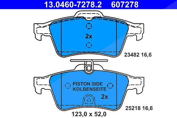 Ate Bremsbelagsatz, Scheibenbremse [Hersteller-Nr. 13.0460-7278.2] für Peugeot
