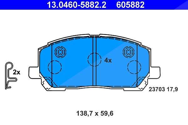 Ate Bremsbelagsatz, Scheibenbremse [Hersteller-Nr. 13.0460-5882.2] für Lexus