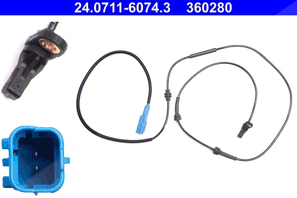 Ate Sensor, Raddrehzahl [Hersteller-Nr. 24.0711-6074.3] für Citroën