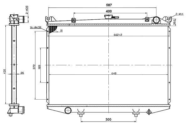 Nrf Kühler, 430 x 648 mm [Hersteller-Nr. 503492] für Nissan, Ford