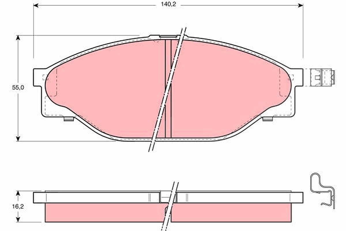 Trw Bremsbelagsatz, Scheibenbremse [Hersteller-Nr. GDB3109] für Toyota