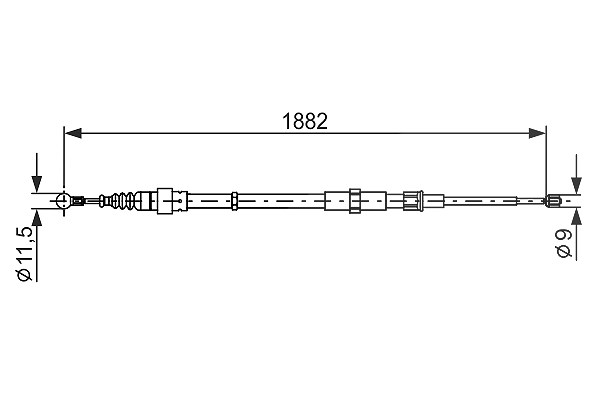 Bosch Seilzug, Feststellbremse [Hersteller-Nr. 1987482193] für Skoda