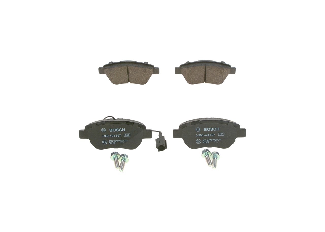 Bosch Bremsbelagsatz, Scheibenbremse [Hersteller-Nr. 0986424597] für Peugeot, Citroën, Fiat