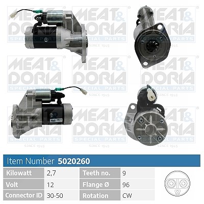 Meat & Doria Starter [Hersteller-Nr. 5020260] für Vauxhall, Opel, Isuzu