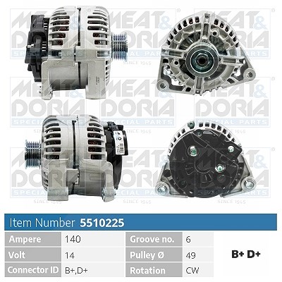Meat & Doria Generator [Hersteller-Nr. 5510225] für Saab, Vauxhall, Opel