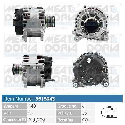 Meat & Doria Generator [Hersteller-Nr. 5515043] für Audi, Seat, Skoda, VW