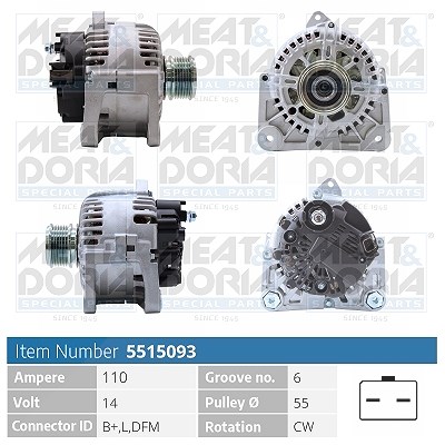 Meat & Doria Generator [Hersteller-Nr. 5515093] für Dacia, Nissan, Renault