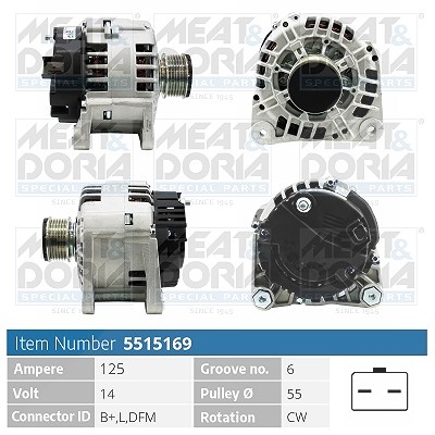 Meat & Doria Generator [Hersteller-Nr. 5515169] für Dacia, Renault, Nissan