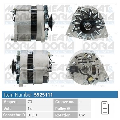 Meat & Doria Generator [Hersteller-Nr. 5525111] für Land Rover, Austin, Ldv, Rover