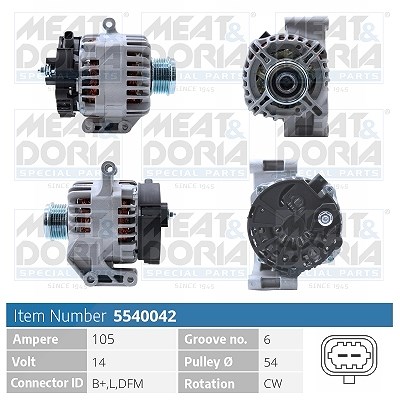 Meat & Doria Generator [Hersteller-Nr. 5540042] für Vauxhall, Opel