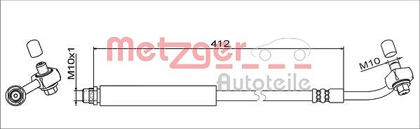 Metzger Autoteile Bremsschlauch [Hersteller-Nr. 4111356] für Vauxhall, Opel, Chevrolet