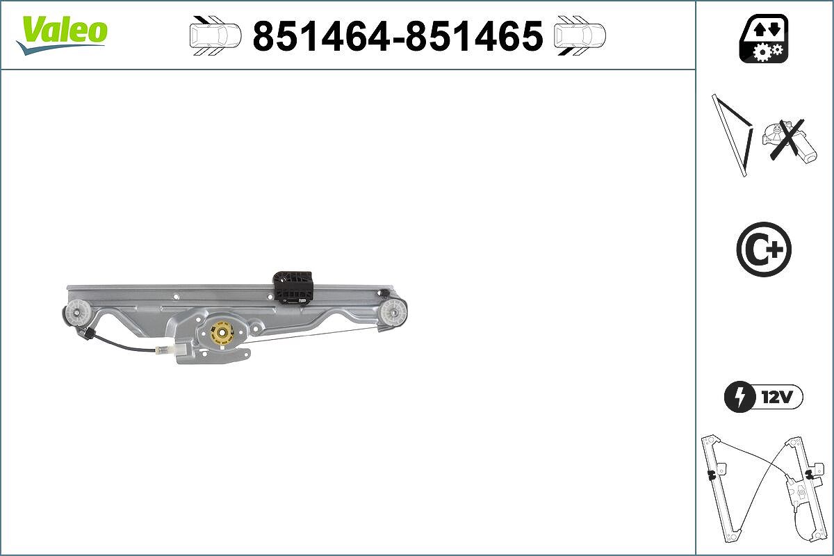 Valeo Fensterheber ohne Motor [Hersteller-Nr. 851464] für BMW