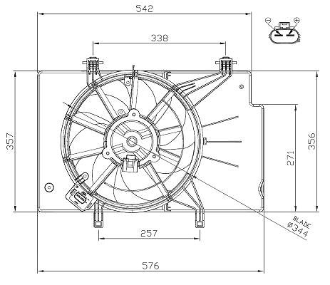 Nrf Lüfter, Motorkühlung [Hersteller-Nr. 47957] für Ford