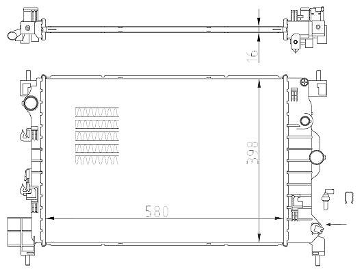 Nrf Kühler, Motorkühlung [Hersteller-Nr. 550003] für Opel, Chevrolet, Vauxhall