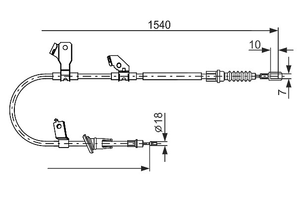 Bosch Seilzug, Feststellbremse [Hersteller-Nr. 1987482271] für Smart, Mitsubishi