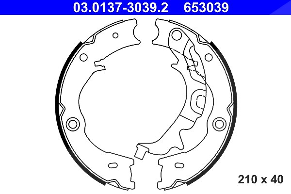 Ate Bremsbackensatz, Feststellbremse [Hersteller-Nr. 03.0137-3039.2] für Kia