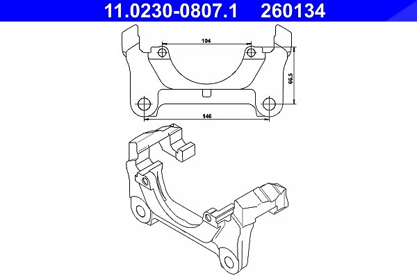 Ate Halter, Bremssattel [Hersteller-Nr. 11.0230-0807.1] für Audi, Seat